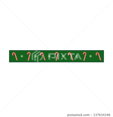 Christmas washi tape border with candy cane pattern 137634346