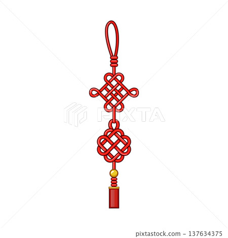 Chinese lucky knot charm representing good fortune and prosperity Chinese lucky knot charm representing good fortune and prosperity 137634375