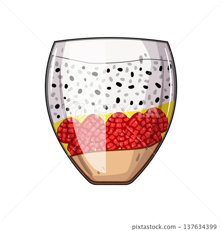 Chia seed pudding with fruit and delicious toppings 137634399