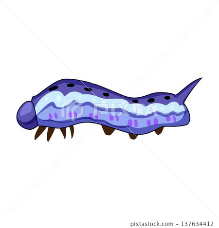 Caterpillar insect larva creature on white background 137634412
