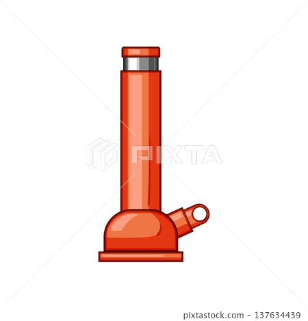 Orange hydraulic bottle jack for vehicle maintenance 137634439