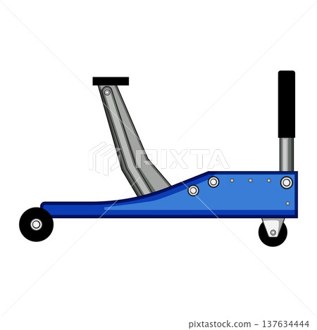 Blue hydraulic car jack lifting vehicle maintenance equipment Blue hydraulic car jack lifting vehicle maintenance equipment 137634444