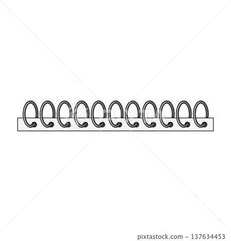 Spiral binding wire creating notebook design element Spiral binding wire creating notebook design element 137634453