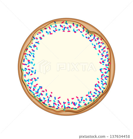Round sugar cookie with sprinkles and copy space 137634458