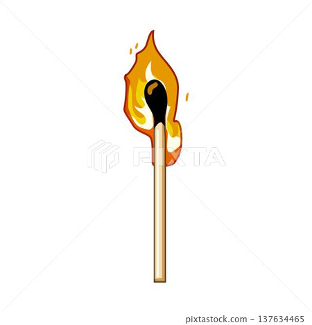 Burning matchstick igniting flame with fire Burning matchstick igniting flame with fire 137634465