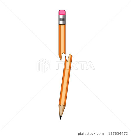 Broken traditional pencil showing stress and problem concept Broken traditional pencil showing stress and problem concept 137634472