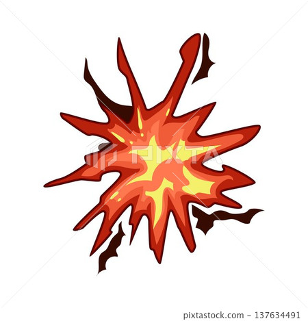 Cartoon explosion effect illustrating power and impact Cartoon explosion effect illustrating power and impact 137634491