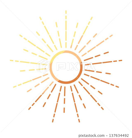 Boho gradient sun vector icon radiating light Boho gradient sun vector icon radiating light 137634492