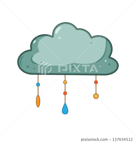Boho cloud decoration creating a whimsical nursery element Boho cloud decoration creating a whimsical nursery element 137634512
