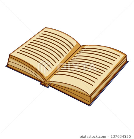 Open book showing aged pages with text lines 137634530