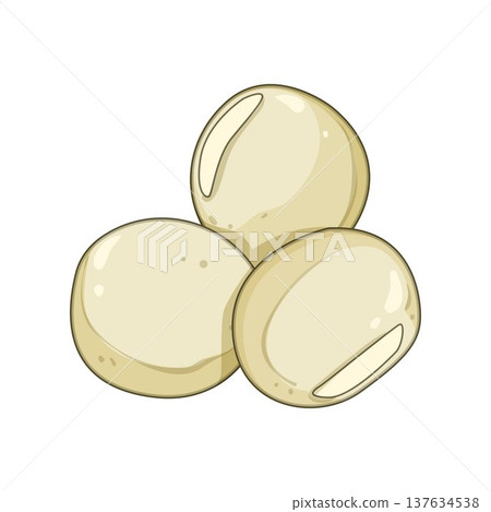 White bean digital drawing representing healthy legumes 137634538