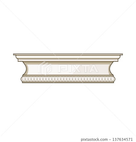 Decorative molding profile illustrating classic architectural trim detail Decorative molding profile illustrating classic architectural trim detail 137634571