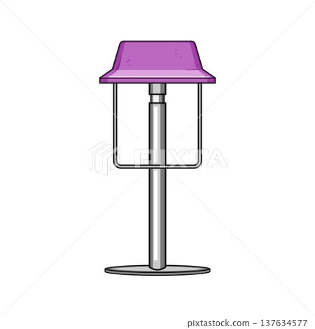 Bar stool with purple seat on white background Bar stool with purple seat on white background 137634577