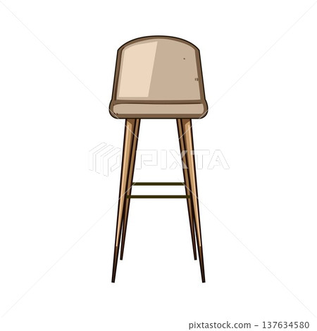 Bar stool illustration creating modern interior furniture concept 137634580