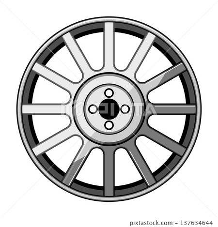 Alloy wheel flat design element for vehicle tuning 137634644