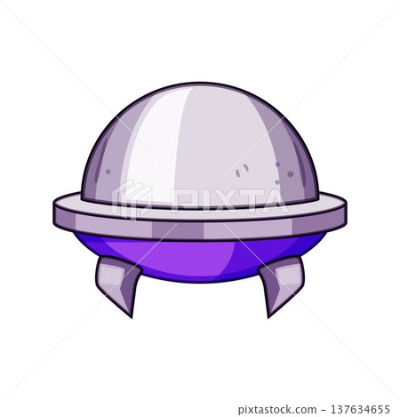 Alien spaceship cartoon flying saucer floating exploring cosmos 137634655