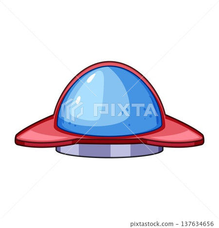 Cartoon flying saucer representing alien technology concept Cartoon flying saucer representing alien technology concept 137634656