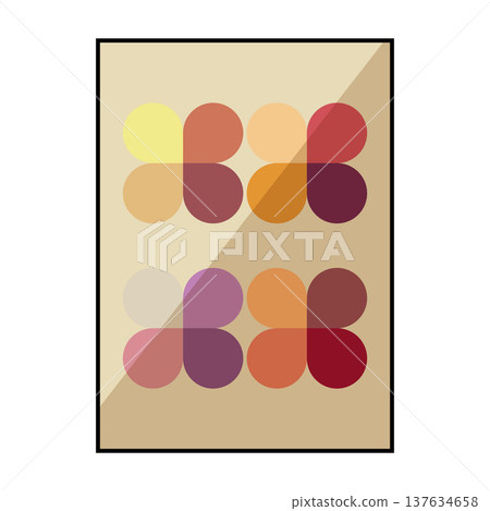 Colorful retro 70s abstract geometric pattern poster Colorful retro 70s abstract geometric pattern poster 137634658