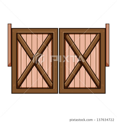 decor saloon doors cartoon vector illustration 137634722