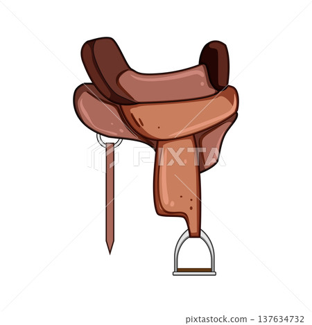 english saddle cartoon vector illustration 137634732