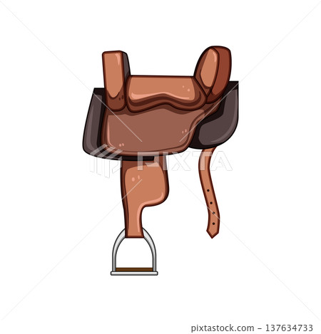 western saddle cartoon vector illustration 137634733
