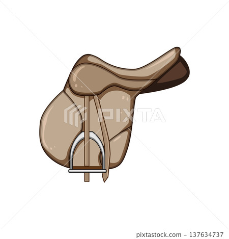 equestrian saddle cartoon vector illustration equestrian saddle cartoon vector illustration 137634737