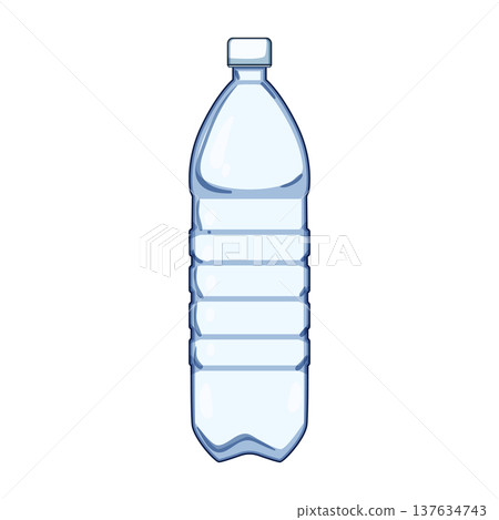 reusable plastic water bottle cartoon vector illustration 137634743