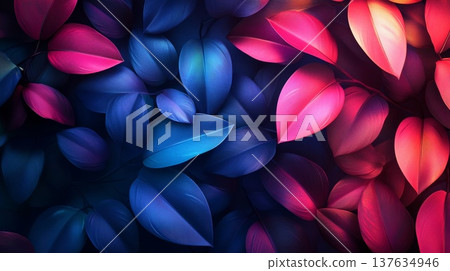 A Vibrant Collection of Colorful Leaves in Autumn Showcasing Nature s Beautiful Palette and Textures 137634946