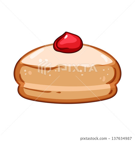 sweet hanukkah doughnut cartoon vector illustration sweet hanukkah doughnut cartoon vector illustration 137634987