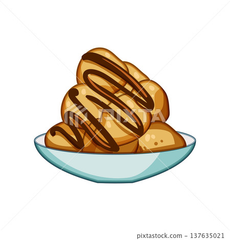 sweet greek loukoumades cartoon vector illustration 137635021