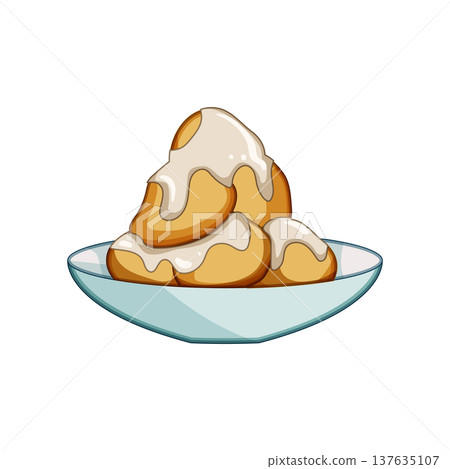 cinnamon greek loukoumades cartoon vector illustration cinnamon greek loukoumades cartoon vector illustration 137635107