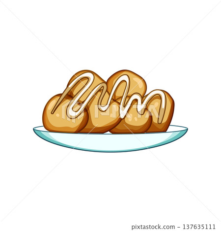 syrup greek loukoumades cartoon vector illustration 137635111