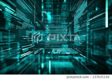 A Vibrant Futuristic Cityscape Illuminated by Neon Lights and Technology, Set Against a Starry Night Sky A Vibrant Futuristic Cityscape Illuminated by Neon Lights and Technology, Set Against a Starry Night Sky 137635148