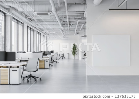 Bright and Spacious Modern Office with Large Windows Offering Stunning Natural Light and Scenic Views 137635175
