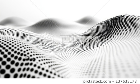 Elegant Black and White Image of a Wavy Surface with Abstract Textures and Intriguing Patterns 137635178
