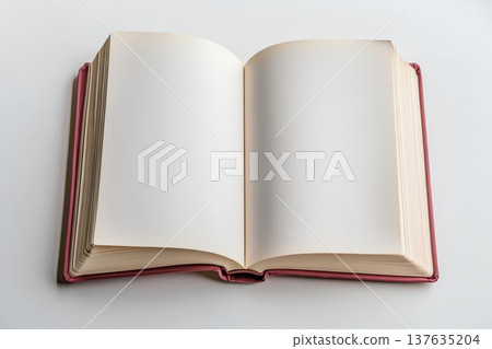 An Open Book on a White Surface Bathed in Soft Natural Light, Evoking a Sense of Calm and Reflection An Open Book on a White Surface Bathed in Soft Natural Light, Evoking a Sense of Calm and Reflection 137635204