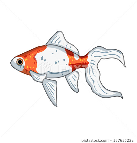 tank goldfish cartoon vector illustration 137635222