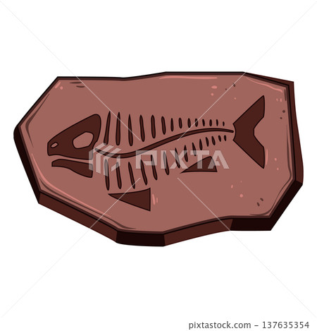 paleontology fossil cartoon vector illustration 137635354