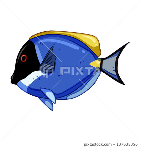puffer exotic fish cartoon vector illustration 137635356