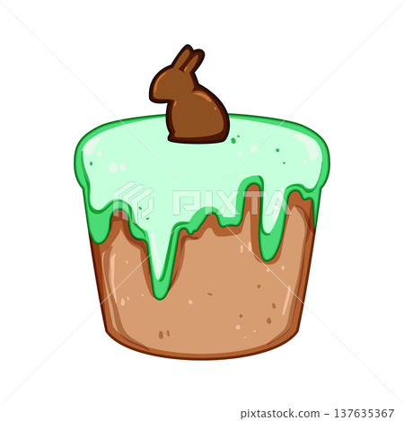 pastel easter cupcake cartoon vector illustration pastel easter cupcake cartoon vector illustration 137635367