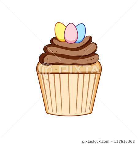 egg easter cupcake cartoon vector illustration egg easter cupcake cartoon vector illustration 137635368