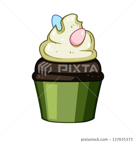 frosting easter cupcake cartoon vector illustration 137635373
