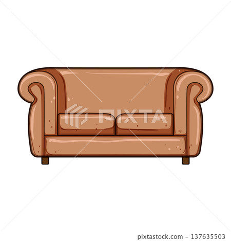 durable couch leather cartoon vector illustration 137635503