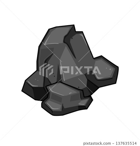 bituminous coal ore cartoon vector illustration 137635514