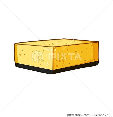 scrub yellow sponge cartoon vector illustration 137635762