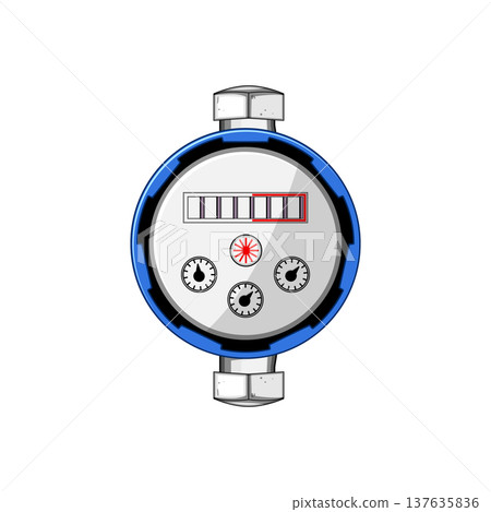 digital water meter cartoon vector illustration 137635836