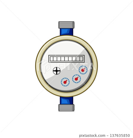 flow water meter cartoon vector illustration 137635850