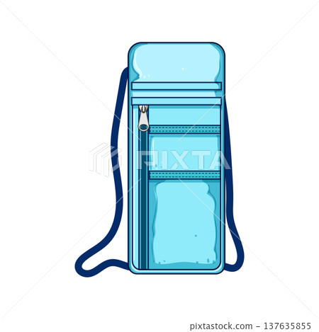 adjustable travel neck pouch cartoon vector illustration 137635855