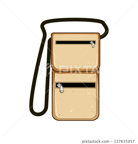lightweight travel neck pouch cartoon vector... - Stock Illustration ...