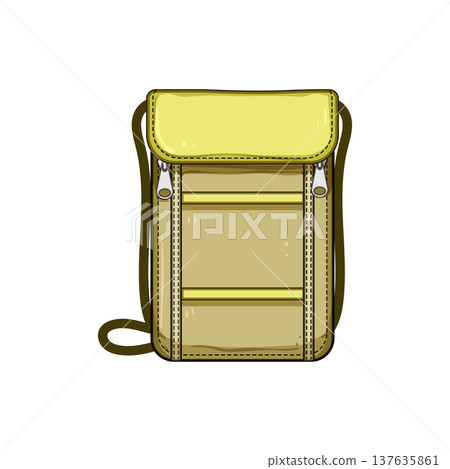 organizer travel neck pouch cartoon vector illustration 137635861